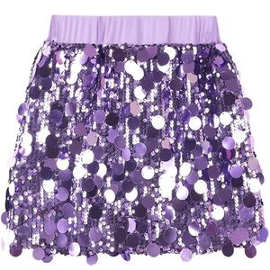 Sparkling Purple Sequin Kids Skirt
